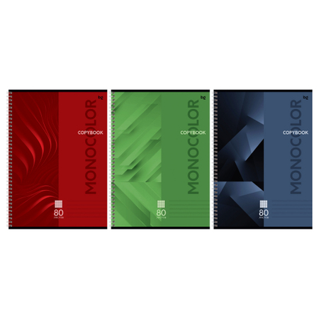Тетрадь общая А4, 80 л. на гребне BG Monocolor. Classic, 205*295 мм, клетка, ассорти