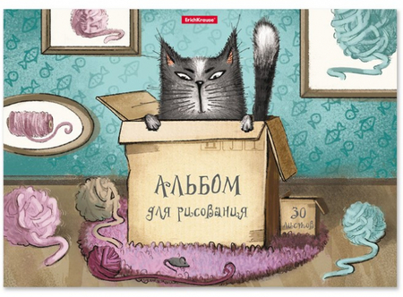 Альбом для рисования А4 ErichKrause, 30 л., Cat & Box