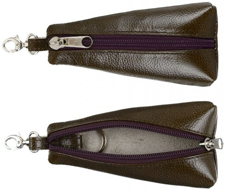 Футляр для ключей «Кинг» 6044, 135*60 мм, треугольный рифленый коричневый