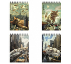 Блокнот на гребне ErichKrause (А6), 100×146 мм, 80 л., клетка, Вig City Cats, ассорти