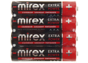 Батарейки солевые Mirex Extra Power, AAA, R03, 1.5V, 4 шт.