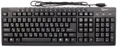 Клавиатура Gembird KB-8300M-BL, PS/2, проводная, черная