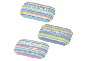 Ластик Brauberg Pastel Stripes, 45×24×10 мм, ассорти