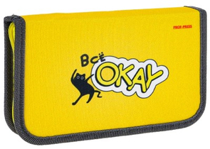 Пенал однокамерный Prof-Press, 190×115 мм, «Забавный черный кот»