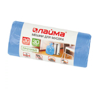 Пакеты для мусора Laima (ПНД), 30 л, 30 шт., прочные, синие