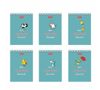 Блокнот на гребне Hatber А7, 75×105 мм, 40 л., клетка, «Мой любимый блокнот», ассорти