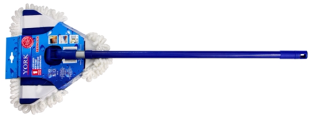 Швабра для пола с металлическим черенком «Бермуда», треугольная насадка 30*30*30 см, длина черенка 130 см