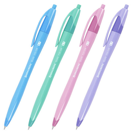 Ручка шариковая автоматическая Brauberg Dual Color, корпус ассорти, стержень синий Ручка шариковая автоматическая Brauberg Dual Color, корпус ассорти, стержень синий