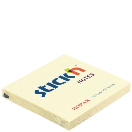 Бумага для заметок с липким краем Stick'n, 76*76 мм, 1 блок*100 л., желтая Бумага для заметок с липким краем Stick'n, 76*76 мм, 1 блок*100 л., желтая