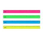 Линейка пластиковая «Стамм» Neon, 40 см, ассорти