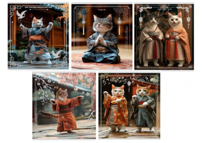 Тетрадь общая А5, 48 л. на скобе «Азиатские котики», 167×204 мм, клетка, ассорти Тетрадь общая А5, 48 л. на скобе «Азиатские котики», 167×204 мм, клетка, ассорти