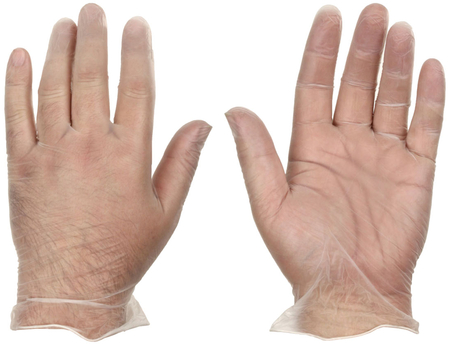 Перчатки виниловые неопудренные одноразовые Benovy, размер M, 50 пар (100 шт.), прозрачные Перчатки виниловые неопудренные одноразовые Benovy, размер M, 50 пар (100 шт.), прозрачные