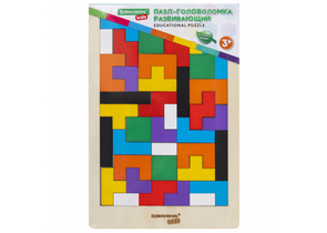 Игра-головоломка развивающая деревянная «Тетрис», 18×27 см, цветная, 3+