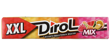 Жевательная резинка Dirol Fruit MIX XXL без сахара, 19 г, ассорти фруктовых вкусов