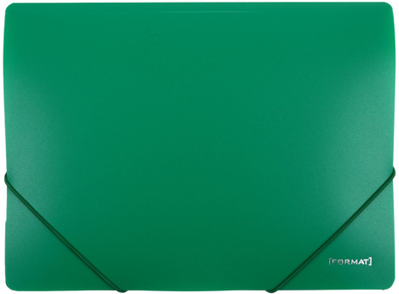 Папка пластиковая на резинке Format, толщина пластика 0,5 мм, зеленая