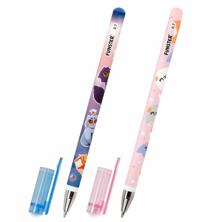 Ручка шариковая Funster, Fat Cats, корпус ассорти, стержень синий