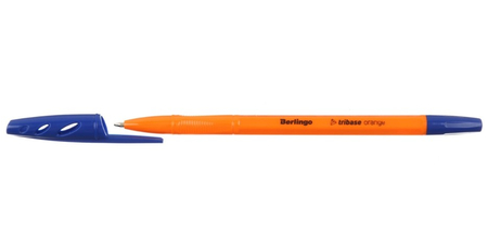 Ручка шариковая Berlingo Tribase Orange, корпус оранжевый, стержень синий
