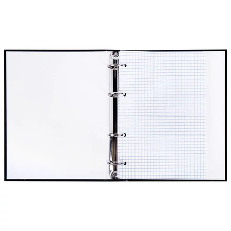 Тетрадь общая А5, 120 л. на кольцах Brauberg, 170*215 мм, клетка, Minimal Black