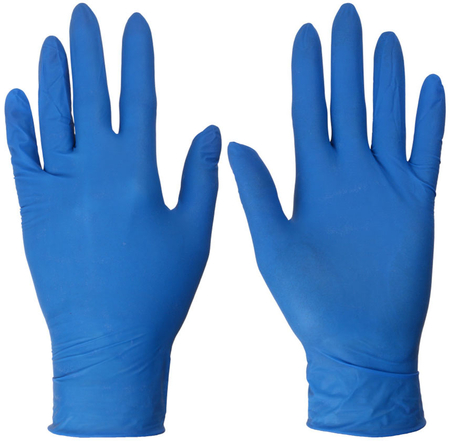 Перчатки нитриловые одноразовые Optima Gloves, размер S, 50 пар (100 шт.), синие