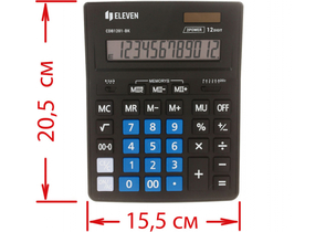 Калькулятор 12-разрядный Eleven CDB1201, черный с синим
