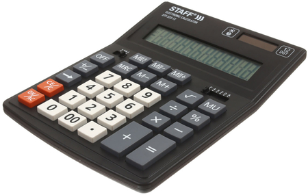 Калькулятор 12-разрядный Staff STF-333, черный