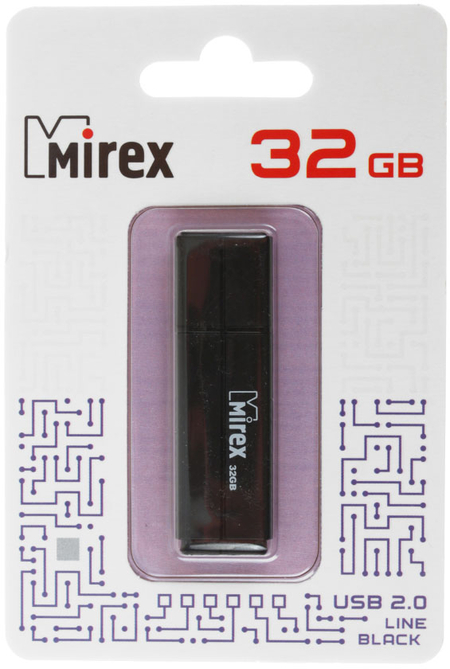 Флэш-накопитель Mirex Line, 32Gb, корпус черный