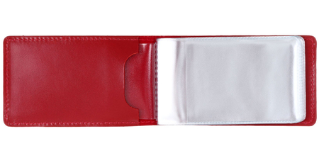 Визитница из натуральной кожи Versado 069, 65*110 мм, 1 карман, 16 листов, красная