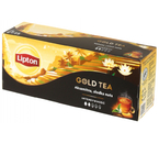 Чай Lipton Gold Tea ароматизированный пакетированный, 37,5 г, 25 пирамидок, черный чай с добавками