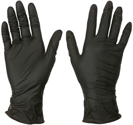 Перчатки нитриловые одноразовые Black Atlas, размер S, 100 пар (200 шт), черные
