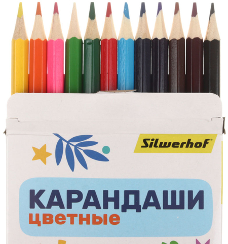 Карандаши цветные «Веселые друзья», 12 цветов, длина 175 мм, «Жирафик» Карандаши цветные «Веселые друзья», 12 цветов, длина 175 мм, «Жирафик»