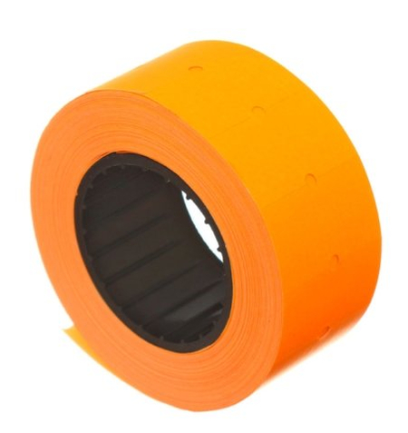 Этикет-лента однострочная, 21*12 мм, прямоугольная, оранжевая