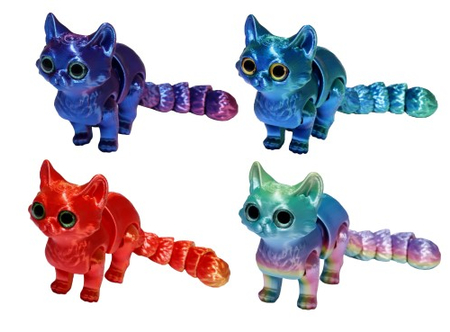 Игрушка пластиковая подвижная «3Д-печатная игрушка. Котик», 15*4*6 см, ассорти