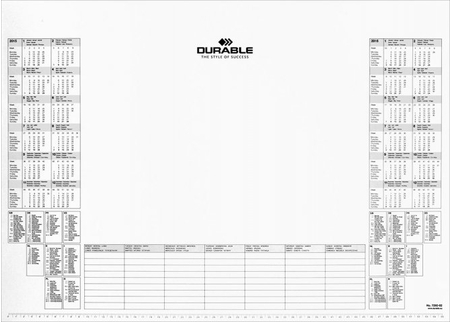 Блок бумажный сменный с календарем Durable 7292, 57*41 см, белый