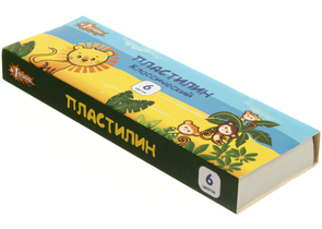 Пластилин «Джунгли» №1School, 6 цветов, 90 г, со стеком
