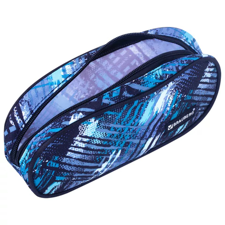 Пенал-косметичка Brauberg Oblong, 220*90*50 мм, Lines