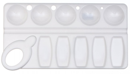 Палитра пластиковая Silwerhof, 205*110 мм, белая, «Пластилиновая коллекция»