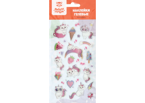 Наклейки гелевые «Мульти-Пульти», 10×22 см, «Кошечка»