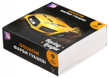 Краски гуашевые Racing Leaque, 9 цветов*10 мл 