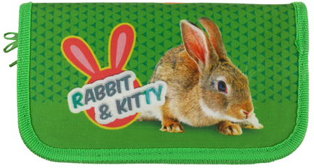 Пенал трехкамерный «Пчелка», 190*105 мм, «Кролик и котенок» Пенал трехкамерный «Пчелка», 190*105 мм, «Кролик и котенок»