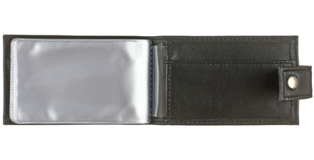 Визитница из натуральной кожи Versado 072, 65*110 мм, 1 карман, 16 листов, черная 