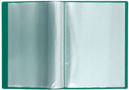 Папка пластиковая на 20 файлов inФормат, толщина пластика 0,5 мм, зеленая