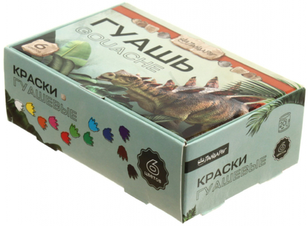 Гуашь «Мир динозавров», 6 цветов*20 мл