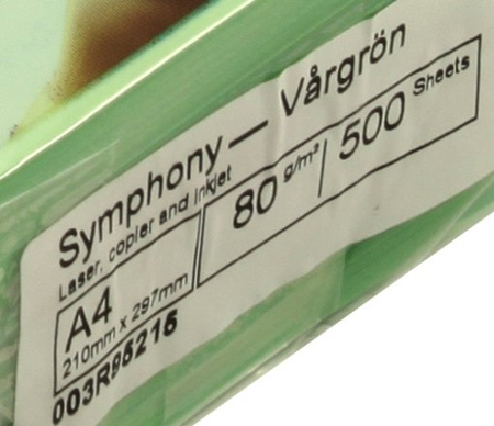 Бумага офисная цветная Xerox Symphony , А4 (210*297 мм), 80 г/м2, 500 л., цвет молодой зелени Бумага офисная цветная Xerox Symphony , А4 (210*297 мм), 80 г/м2, 500 л., цвет молодой зелени