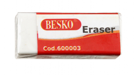 Ластик Besco, 37*16*9 мм, белый