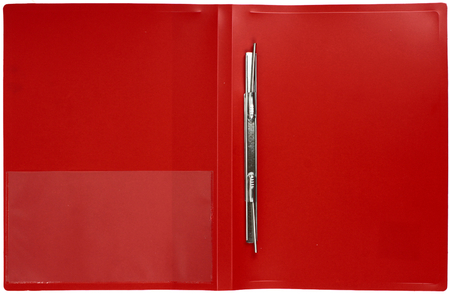 Папка-скоросшиватель пластиковая с пружиной «Бюрократ», толщина пластика 0,7 мм, красная