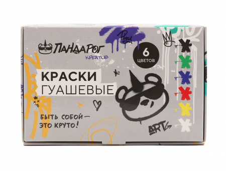 Гуашь «ПандаРог. Креатив», 6 цветов*20 мл