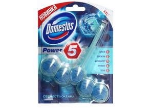 Блок для унитаза в пластиковом подвесе Domestos Power5, 55 г, «Свежесть океана»