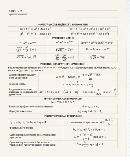 Тетрадь предметная А5, 48 л. на скобе Bad Cat, 165*205 мм, клетка, «Алгебра»