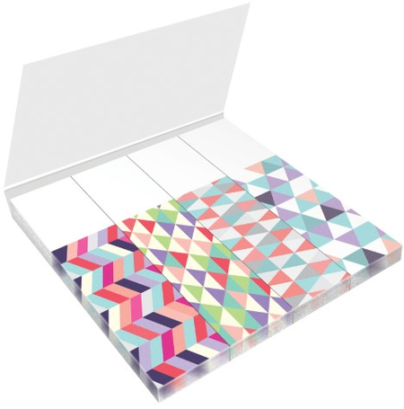 Закладки-разделители бумажные с липким краем Berlingo Ultra Sticky, 18*70 мм, 25 л.*4 блока, Geometry