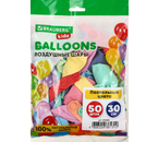 Шары воздушные Brauberg Kids «Макарунс» (пастельные цвета), 50 шт., 12"/30 см, ассорти Шары воздушные Brauberg Kids «Макарунс» (пастельные цвета), 50 шт., 12"/30 см, ассорти